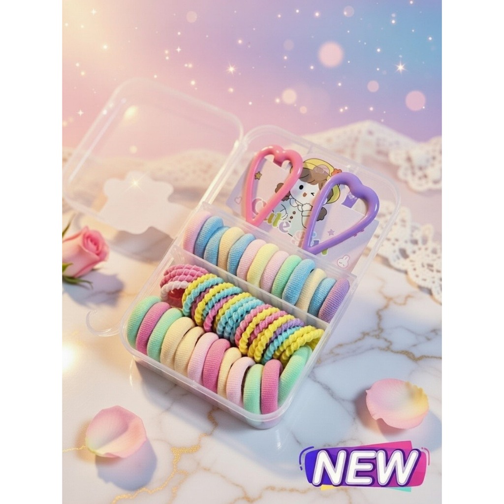 ยางรัดผมเด็ก น่ารัก ไม่เจ็บผม สีสันสดใส หลากสี สินค้าพร้อมส่ง