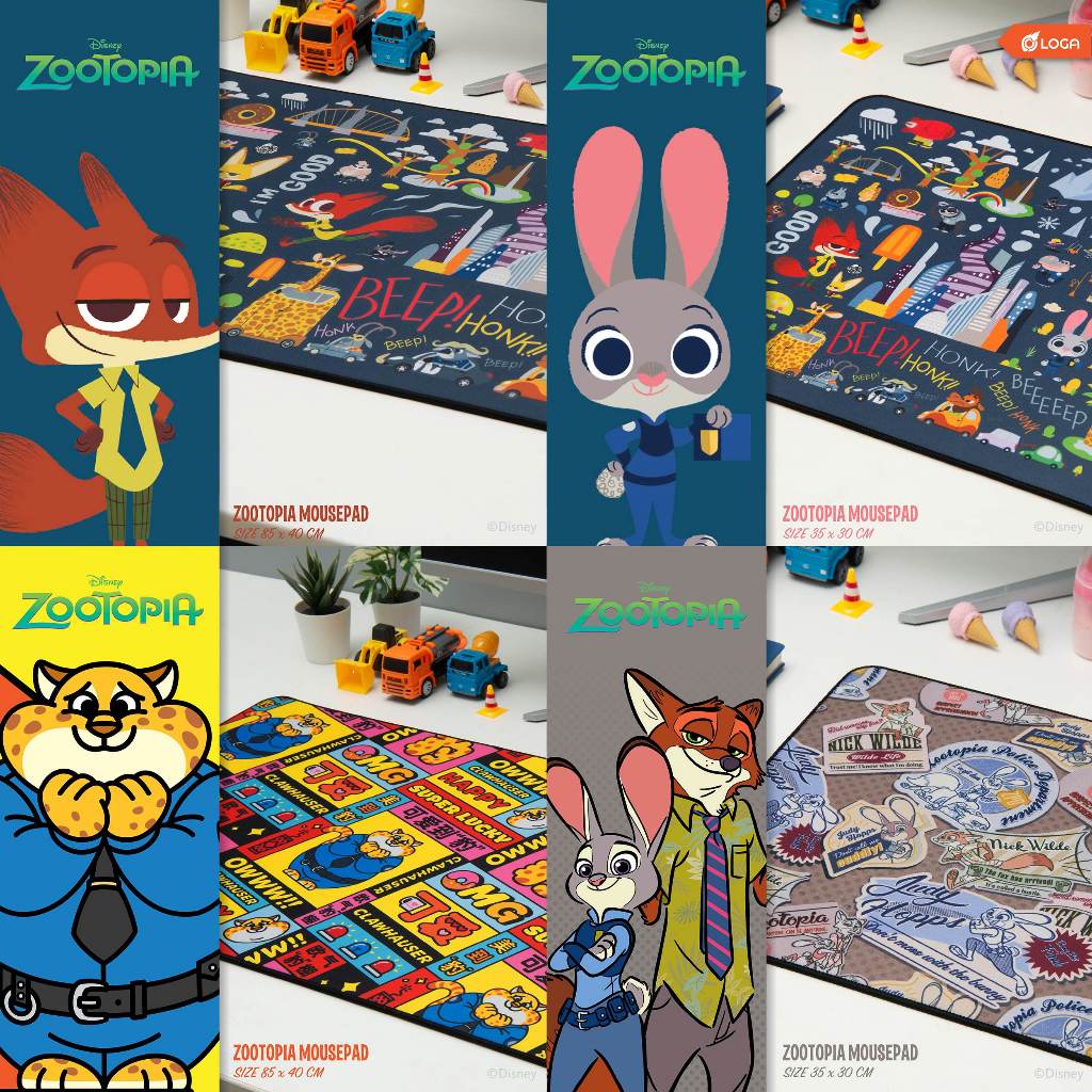 LOGA MOUSEPAD : DISNEY ZOOTOPIA COLLECTION - [85x40CM / 35x30CM]