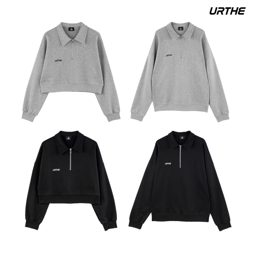 URTHE - เสื้อสเวตเตอร์ เสื้อกันหนาว คอปก รุ่น ZIP SWEATSHIRT