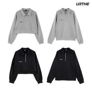 URTHE - เสื้อสเวตเตอร์ คอปก รุ่น ZIP SWEATSHIRT