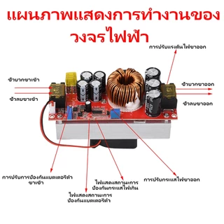 DC-DC Boost Converter 1800W โมดูลเพิ่มแรงดัน 8-60V ถึง 12-83V ปรับแรงดันได้ Power Module