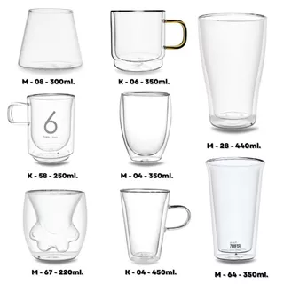 มีส่งด่วน! แก้วน้ำสองชั้น Double wall glass (ความจุ80-500ml) แก้วน้ำสองชั้น ใส่น้ำร้อนและเย็น ดีไซน์สวย แก้วน้ำมินิมอล