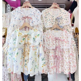 ป้าย Lilly เสื้อผ้าครัชแขนยาวแต่งปกใหญ่ อก 42 นิ้ว ยาว 22.5 …