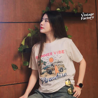 (พร้อมส่ง) เสื้อยืด SUMMER VIBE - ผ้า Cotton100%