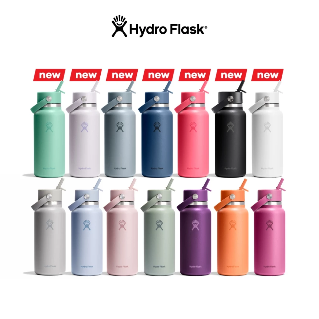 HYDRO FLASK WIDE MOUTH WITH FLEX STRAW CAP 32 OZ กระติกน้ำสูญญากาศ เก็บอุณหภูมิ เก็บความเย็น