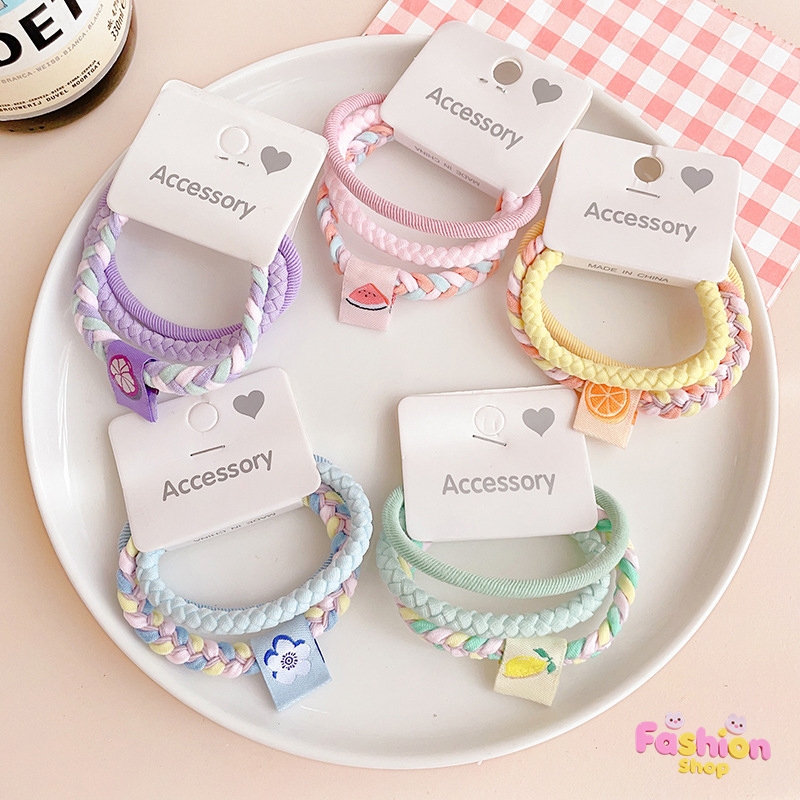 ยางรัดผม เชือกรัดผมสีสันสดใส🎀3 ชิ้น🎀เนื้อนุ่ม ยืดหยุ่นดี คละสีหวาน สําหรับผู้หญิง COD