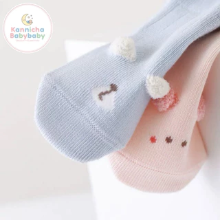 [พร้อมส่ง]ถุงเท้าเด็กแรกเกิด รุ่นBaby Jung ถุงเท้าผ้าฝ้ายเนื้อนุ่มสำหรับเด็กอ่อน0-6เดือน