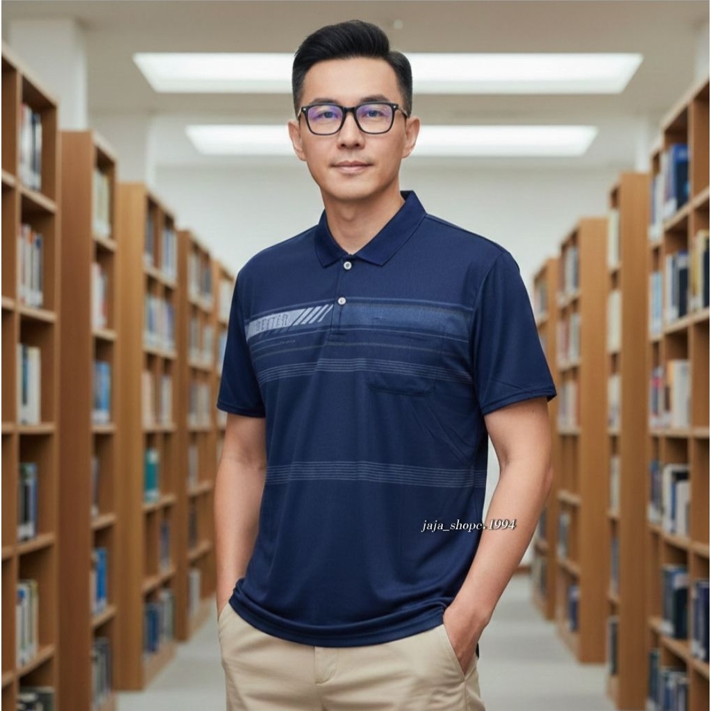 แฟชั่นชายเหมาะสำหรับซื้อเป็นของฝาก เสื้อคอปกเนื้อผ้าใส่สบายไม่คันไม่อึดอัดไม่ยับ