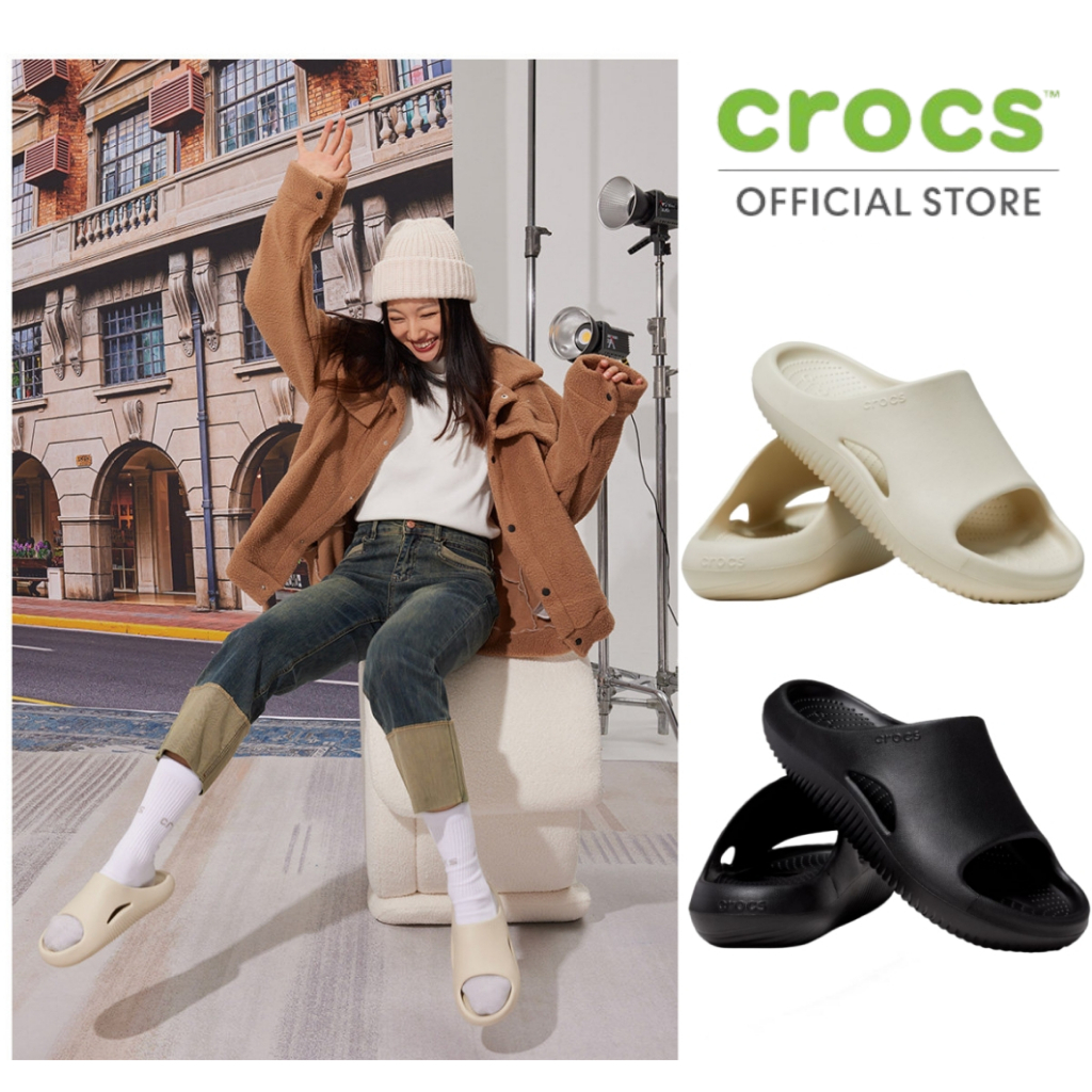 CROCS Mellow Slide รองเท้าแตะแบบสวมผู้ใหญ่
