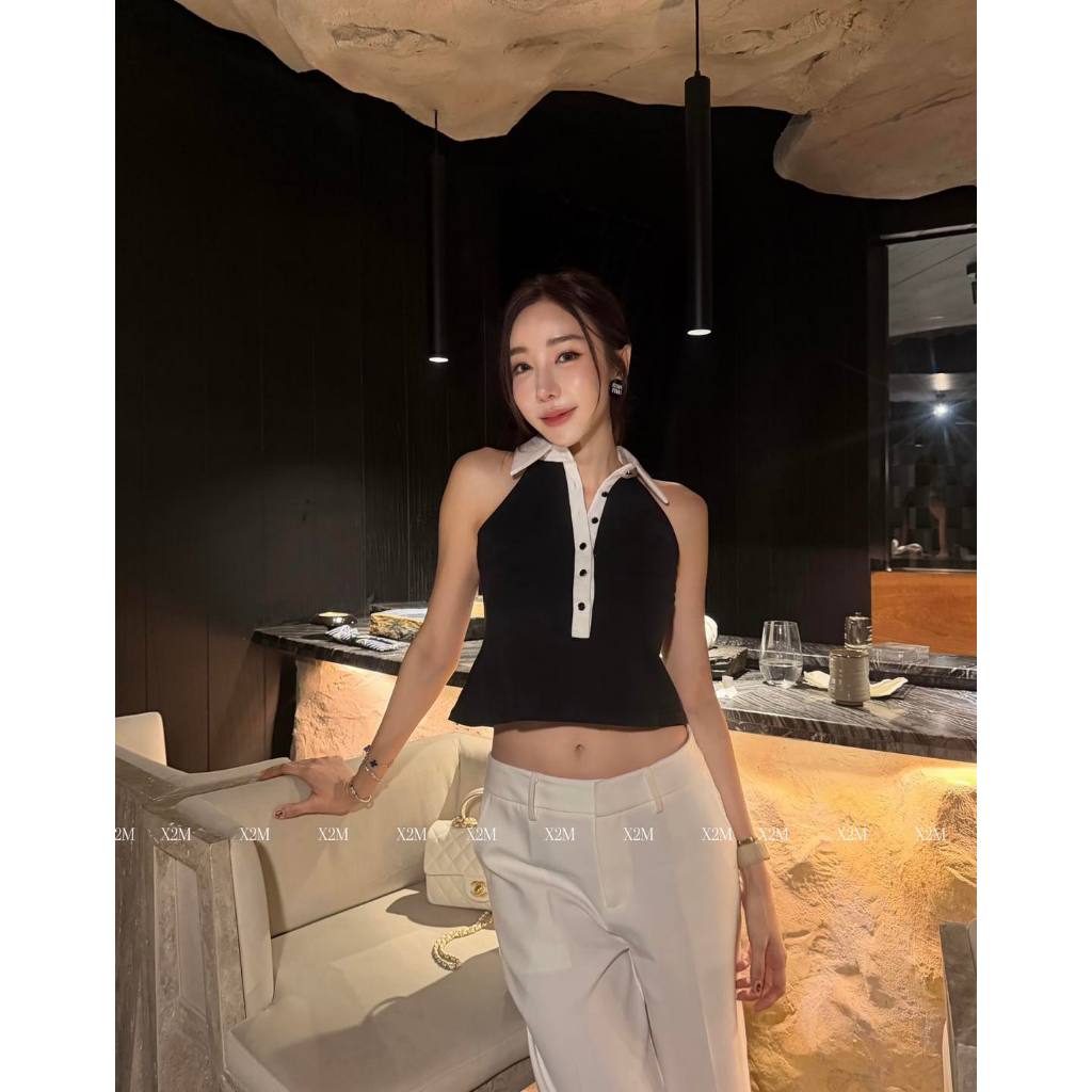 พร้อมส่ง!!A4:เสื้อCocoTopดำปกขาวX2M