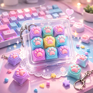 The Clicky Paw พวงกุญแจไอเทมเด็ดสำหรับคนรักคีย์บอร์ด ดีไซน์อุ้งเท้าแมวสีพาสเทลสำหรับสายคิวท์