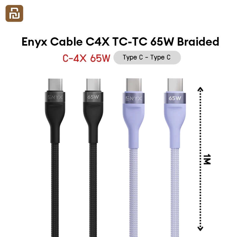 Enyx Cable C4X TC-TC 65W Braided 1m สายชาร์จ Type-C แบบสองด้าน Type-C รองรับที่ชาร์จ 65W