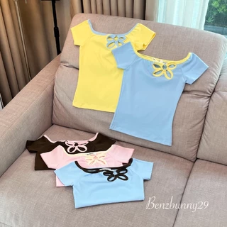 Benzbunny - Summer Pop เสื้อปาดไหล่ผ้ายูนิโคล่ ผ้าหนานิ่ม เหมาะสำหรับช่วงซัมเมอร์ !! #2145