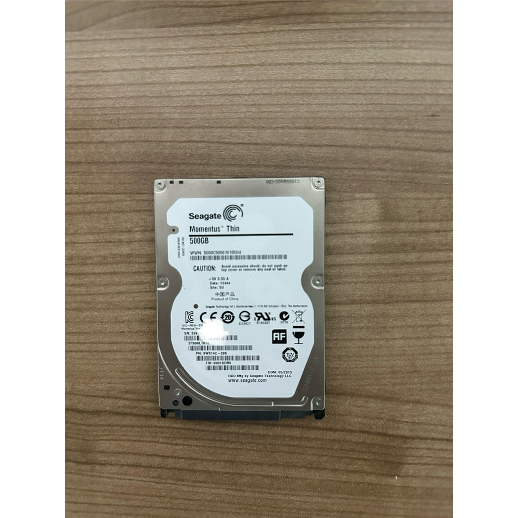 Harddisk 500Gb ขนาด 2.5” มือสองพร้อมใช้งาน / ฮาร์ดดิสก์ไดรฟ์ (HDD) Seagate Momentus Thin 500GB /HDD