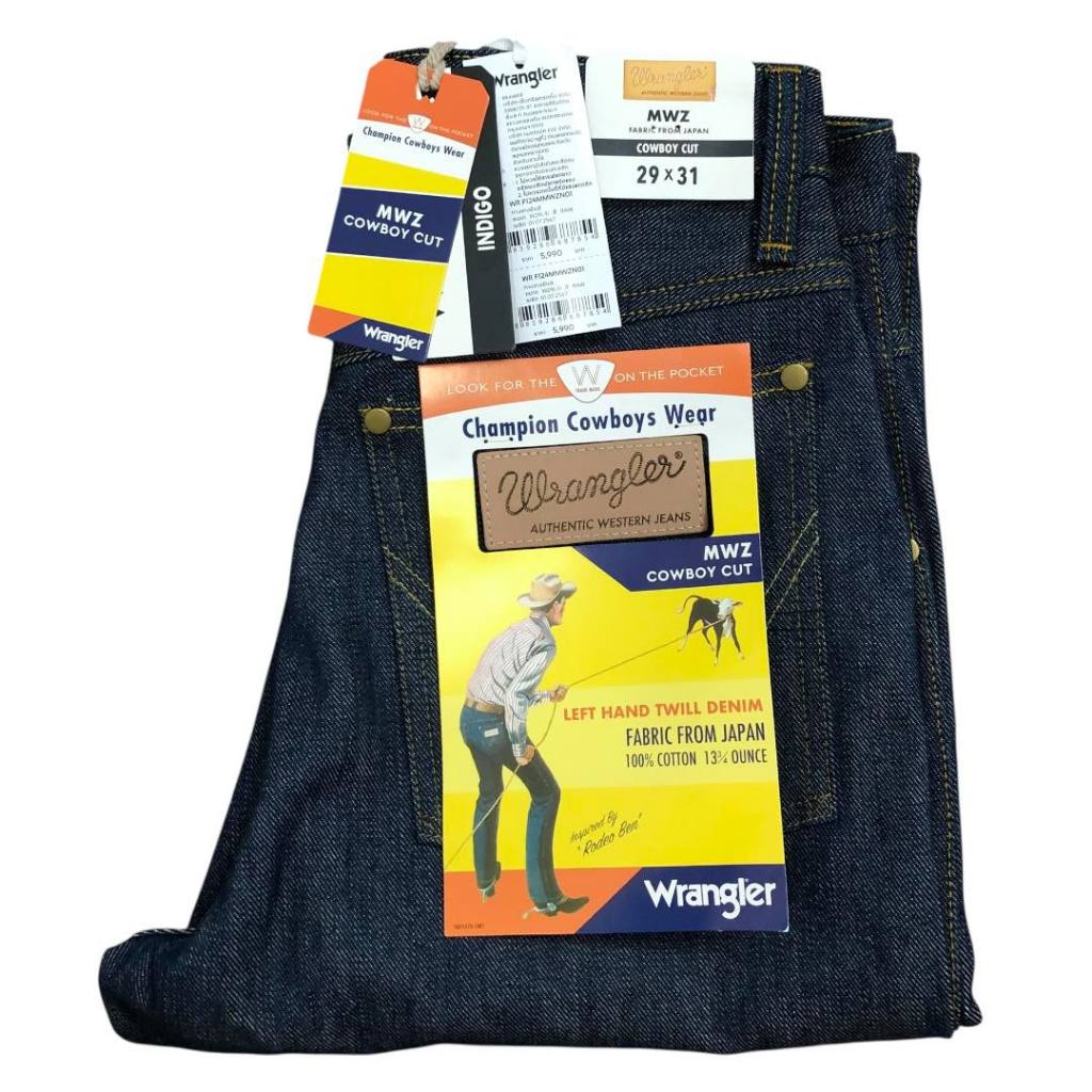 🔥#เท่มาก! ผ้าดิบสำหรับปั้นเฟด Wrangler  MWZ ขาตรง ประมาณ 13.75ออนซ์   ผ้านำเข้าจากญี่ปุ่น ไม่ยืด  เป