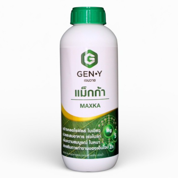 แม็กก้า ขนาด 1 ลิตร GEN-Y เจนวาย แมกนีเซียม3% กำมะถัน4% สังกะสี1% ช่วยให้ใบเขียว ใบเข้ม เร่งให้ใบอ่อนให้แก่เร็ว