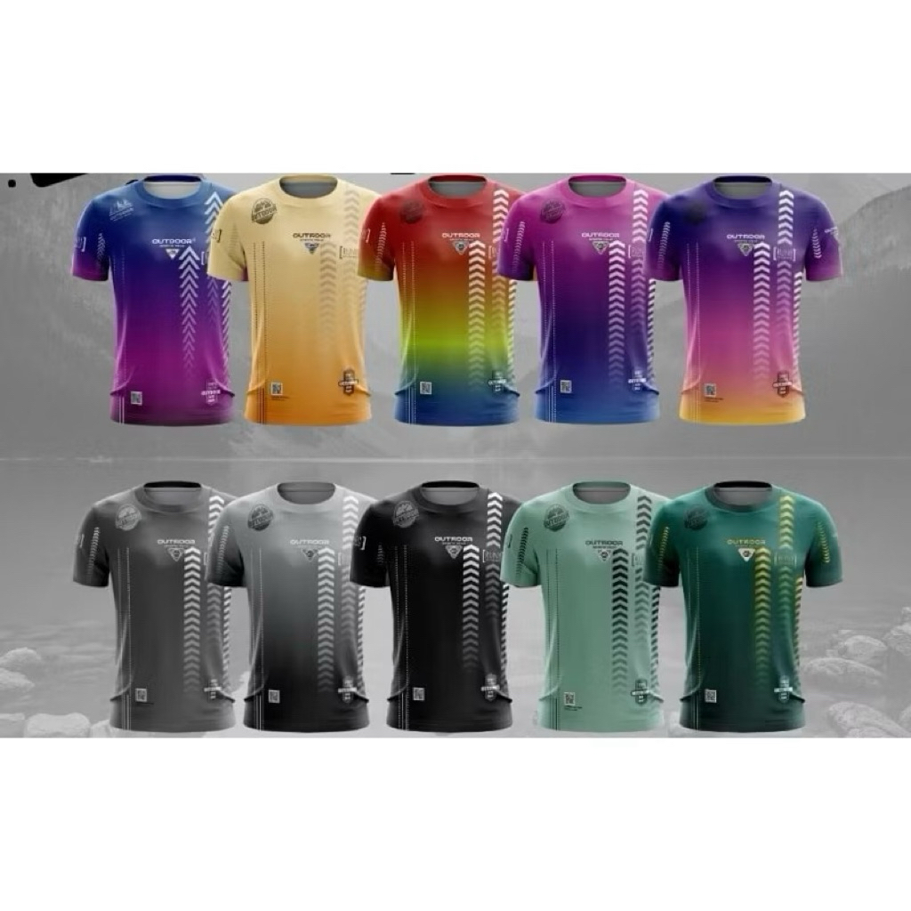 OUTDOOR เสื้อกีฬาแขนสั้น ผ้าไมโคร ใส่สบาย S-M-L-XL-XXL