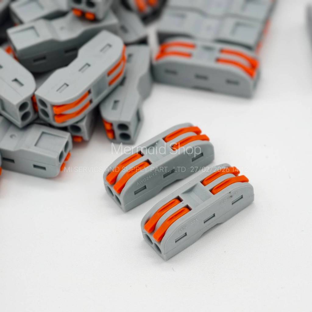 PCT-222 ตัวต่อสายไฟ เต๋าต่อสาย 2 ช่อง ออก 2 ช่อง