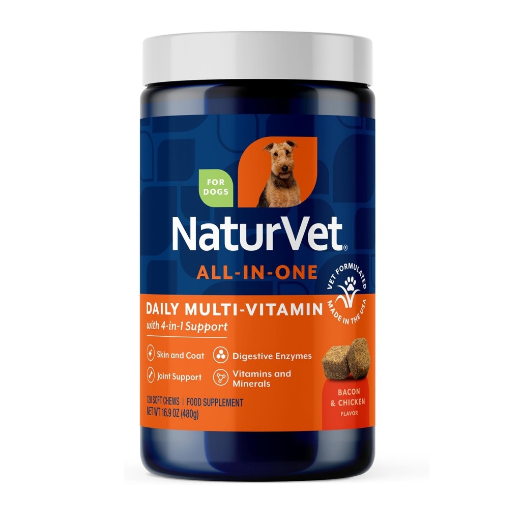 +พรีออร์เดอร์+ [กระปุก 120 เม็ด] NaturVet All-In-One วิตามินรวมสุนัข บำรุงสมอง ขน บำรุงข้อกระดูก เสริมระบบขับถ่าย