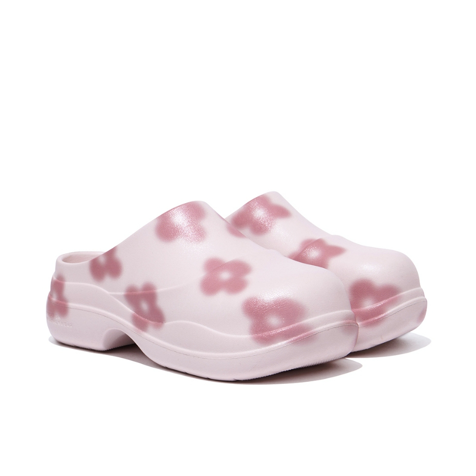 Rockfish รุ่น X Minjukim Floral Shadow Clog รองเท้าแตะเปิดส้น ผู้หญิง สี Pink Beige - RF1SHBE1EV007PB