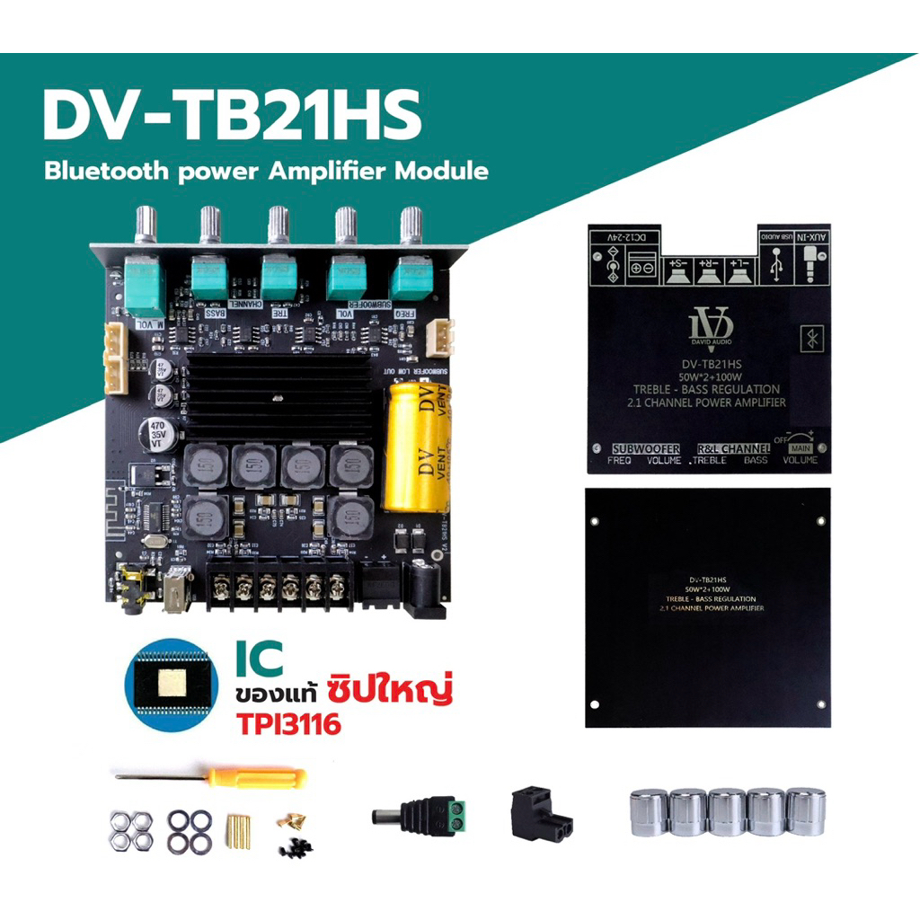 DV-TB21 HS IC ของแท้ชิปใหญ่ TPI3116 ระบบ 2.1 พร้อมอุปกรณ์