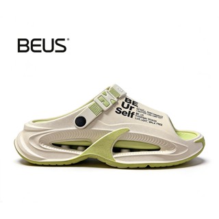 BEUSรองเท้าแตะผู้ชายเพิ่มความสูง พื้นหนา 5 เซ็น มีปุ่มใต้รอง…