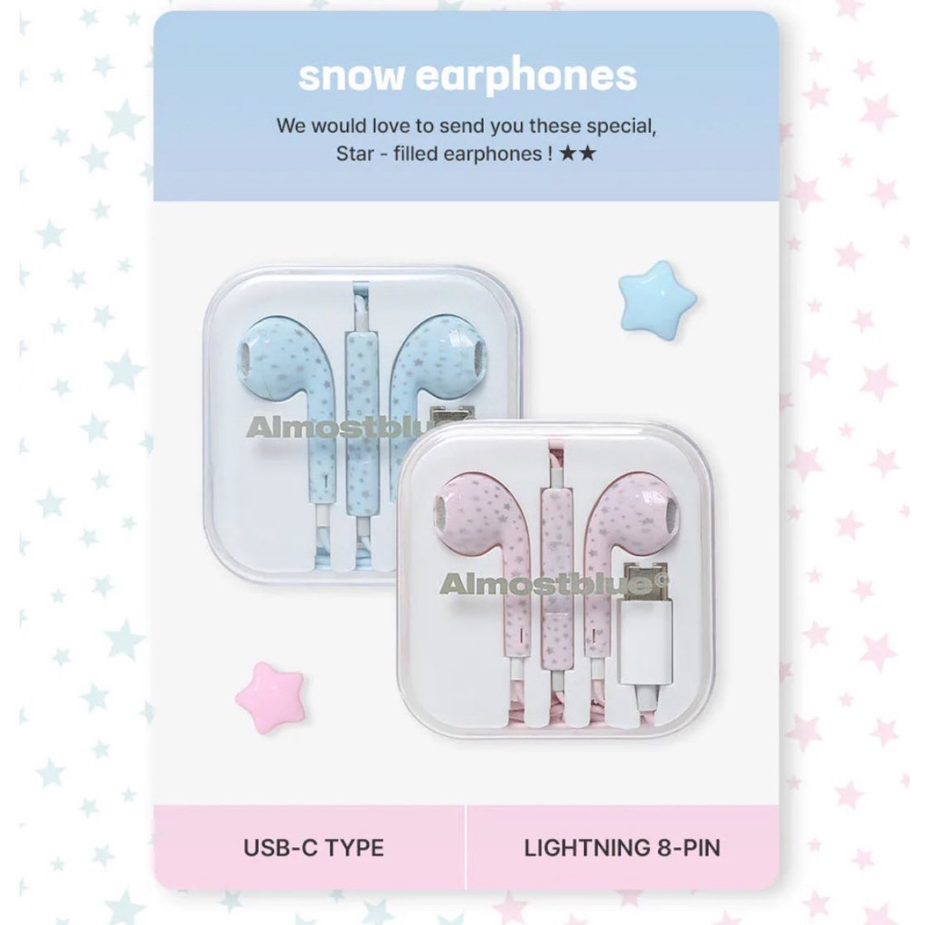 [พร้อมส่ง] Almostblue Snow Earphones