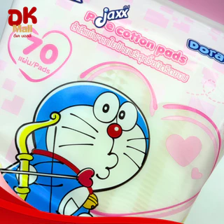 (live) Jaxx x Doraemon สำลีแผ่นบริสุทธิ์ รีดขอบ ลิขสิทธิ์แท้ ลายโดเรมอน 70 แผ่น/ห่อ ยกโหล