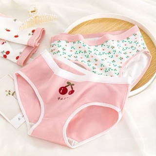 [ส่งจากไทย] 𝑩𝒓𝒂𝑩𝒓𝒂𝑩𝒓𝒂 #p-101 กางเกงในผ้าคอตตอนโทนชมพู ใส่สบาย กกน ผู้หญิง