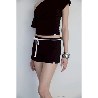 Hadid Short Pants - กางเกงขาสั้นเอวต่ำ ผ้านิ่มมีเชือกแถม