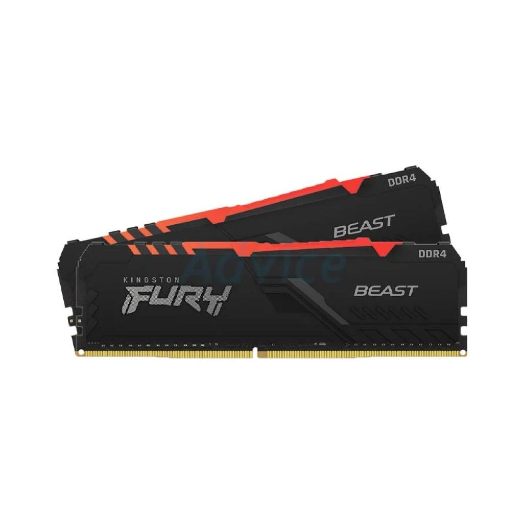 KINGSTON RAM (แรม) DDR4(3200) 16GB (8GBX2) FURY BEAST RGB (KF432C16BB2AK2/16WP) มือสอง ใช้งานน้อย XM