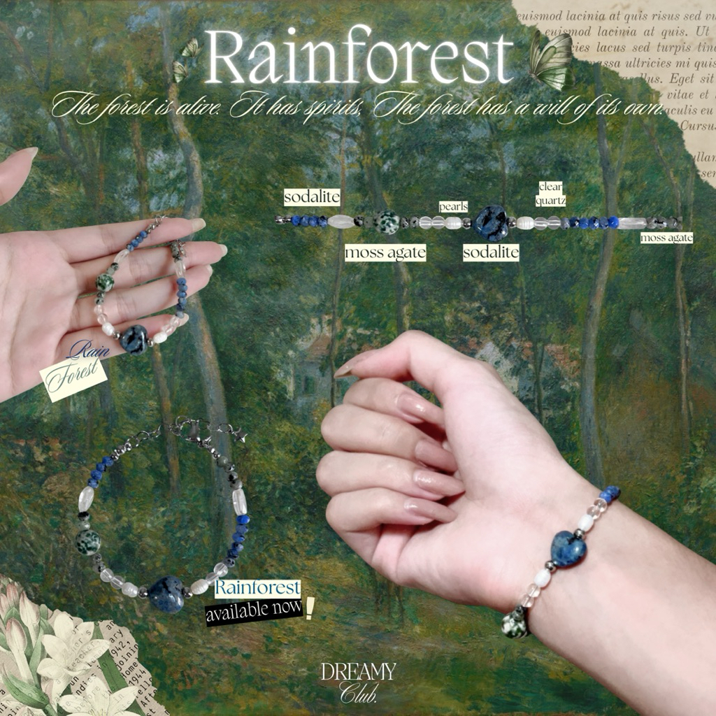 Rainforest ☔️🌲 | กำไลหิน กำไลข้อมือ sodalite & moss agate