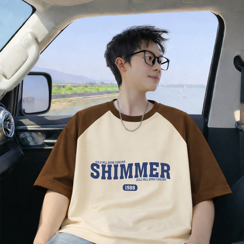 P-907 เสื้อยืดแฟชั่นรุ่นใหม่มาแรง เรียบหรูดูแพง เสื้อทูโทนมินิมอลมีลายสกรีนด้านหน้า เสื้อใส่ในฤดูร้อนมี6สีให้เลือก