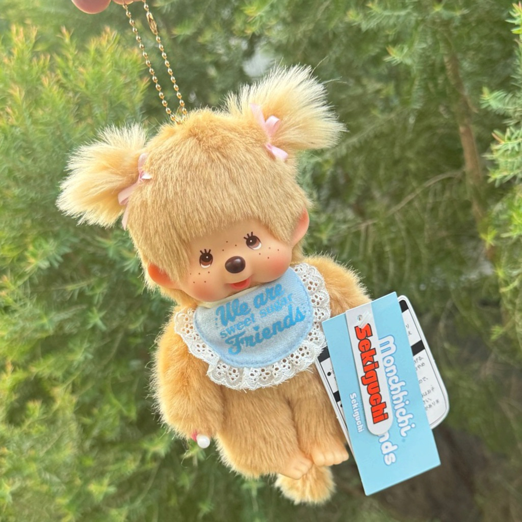 (พร้อมส่ง💥)MonchhichiสีทองSizeSเจาะทำพวงกุญแจสุดน่ารัก🥰