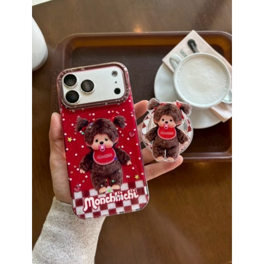 AD584 New case Set2 เคสลายน้องม่อนชิชิ งานแม่เหล็ก สำหรับI15-17PM กันกระแทกอย่างดี สินค้าพร้อมจัดส่งจากไทย