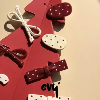 🔥พร้อมส่ง🔥 กิ๊บหนีบผมลายจุด กิ๊บโบว์ ขนาดเล็ก 6-7 cm