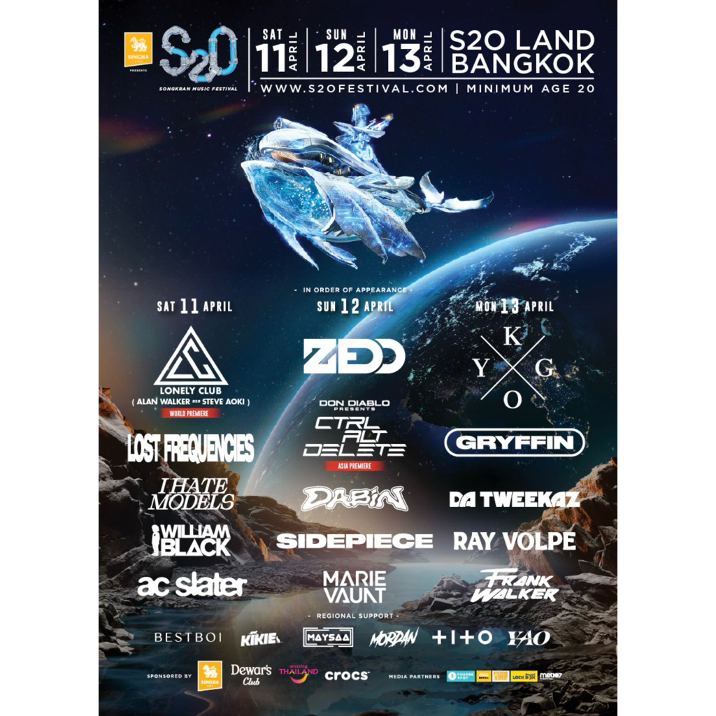 บัตร S2O💦 2026 (Regular Pass : 3 Days EARLY BIRD) เปลี่ยนชื่อผู้รับริชแบรนด์ได้ สามารถรับริชแบรนด์ด้