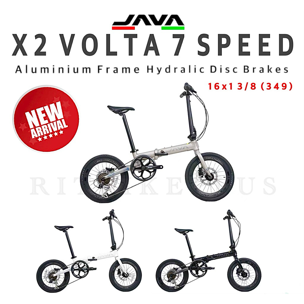 New2026 จักรยานพับได้ JAVA รุ่น X2 VOLTA เบรคน้ำมัน 7speed (Lot.ใหม่มีขาตั้งมาให้ด้วย)u