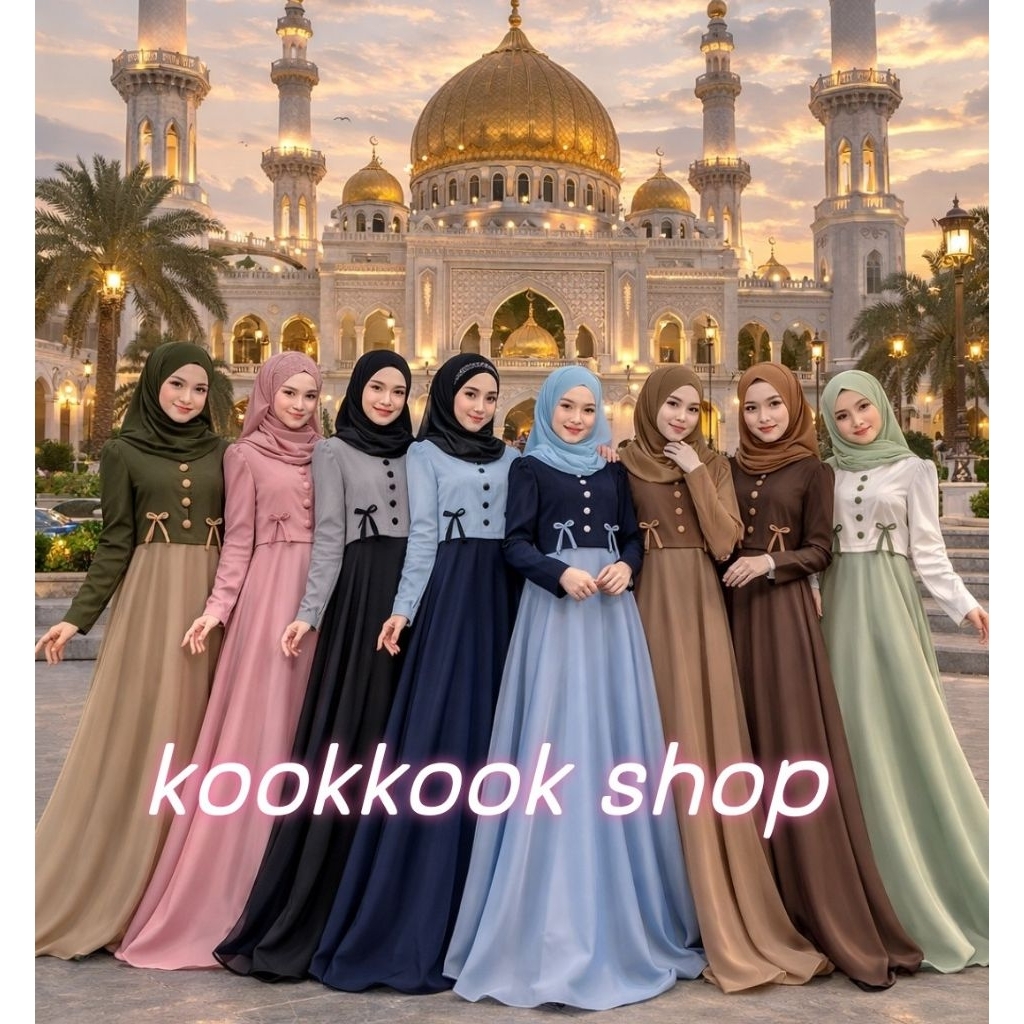 🚛ส่งฟรี+โค้ดลดสุดคุ้ม✅✅สุดปัง!!🏵️collectionใหม่ล่าสุด ชุดเดรสอิสลาม ชุดเดรสมุสลิม งานทูโทน เปเป้ อลิซ