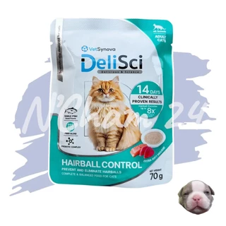 DeliSci Hairball Control ขนาดซองละ 70 กรัม เสริมไฟเบอร์พรีเมียมจากเยอรมนี
