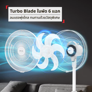 [สินค้าใหม่] พัดลมตั้งพื้น Tefal ขนาด 16 นิ้ว รุ่น TURBO EXTREME PLUS 16 ใบพัด 6 แฉก ปรับความแรงได้ 8 ระดับ