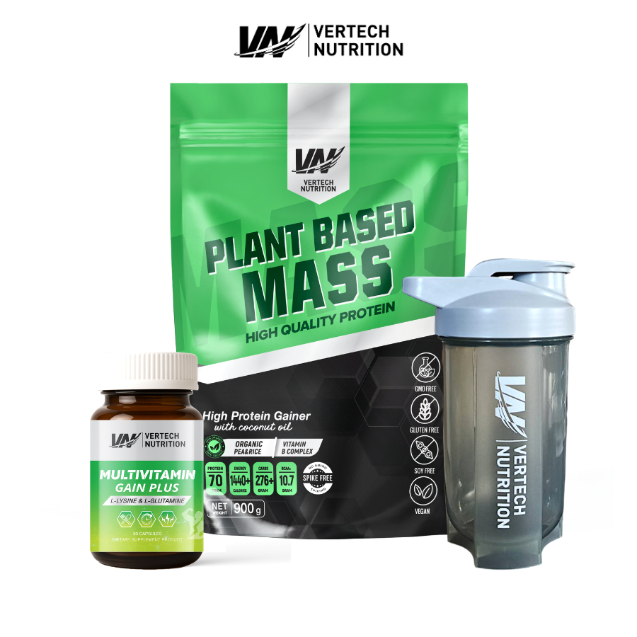 VERTECH NUTRITION PLANT BASED MASS GAINER PROTEIN โปรตีนพืช แมสเกนเนอร์ พลังงานสูง สูตร BULK SET