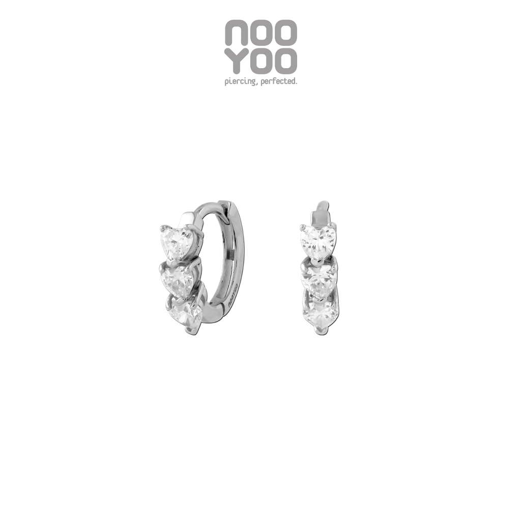 NooYoo ต่างหูสำหรับผิวแพ้ง่าย Amour Kiss Surgical Steel