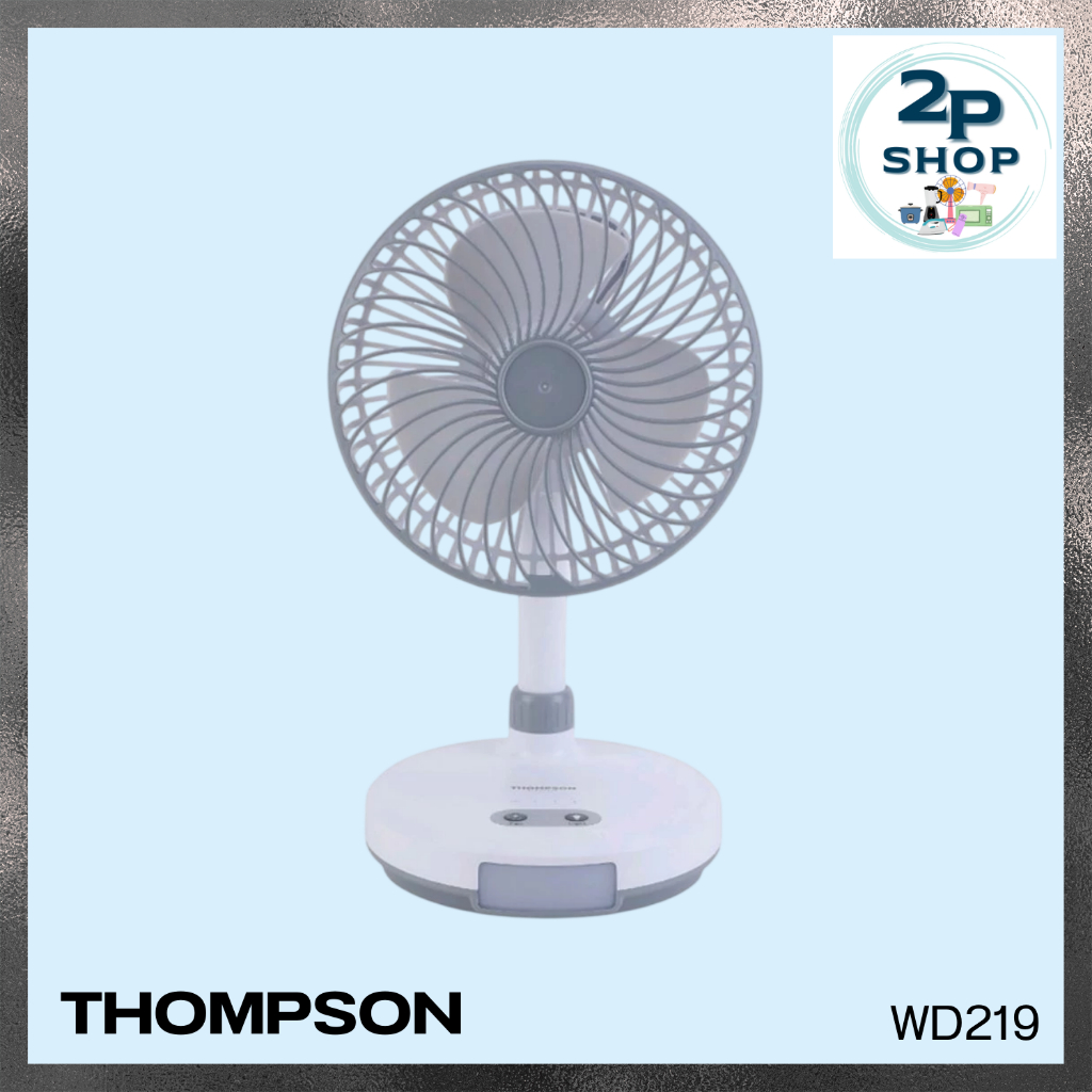 THOMPSON พัดลมชาร์จไฟ MINI PORTA รุ่น WD219 (หน้าปัดพัดลมสีเทา)