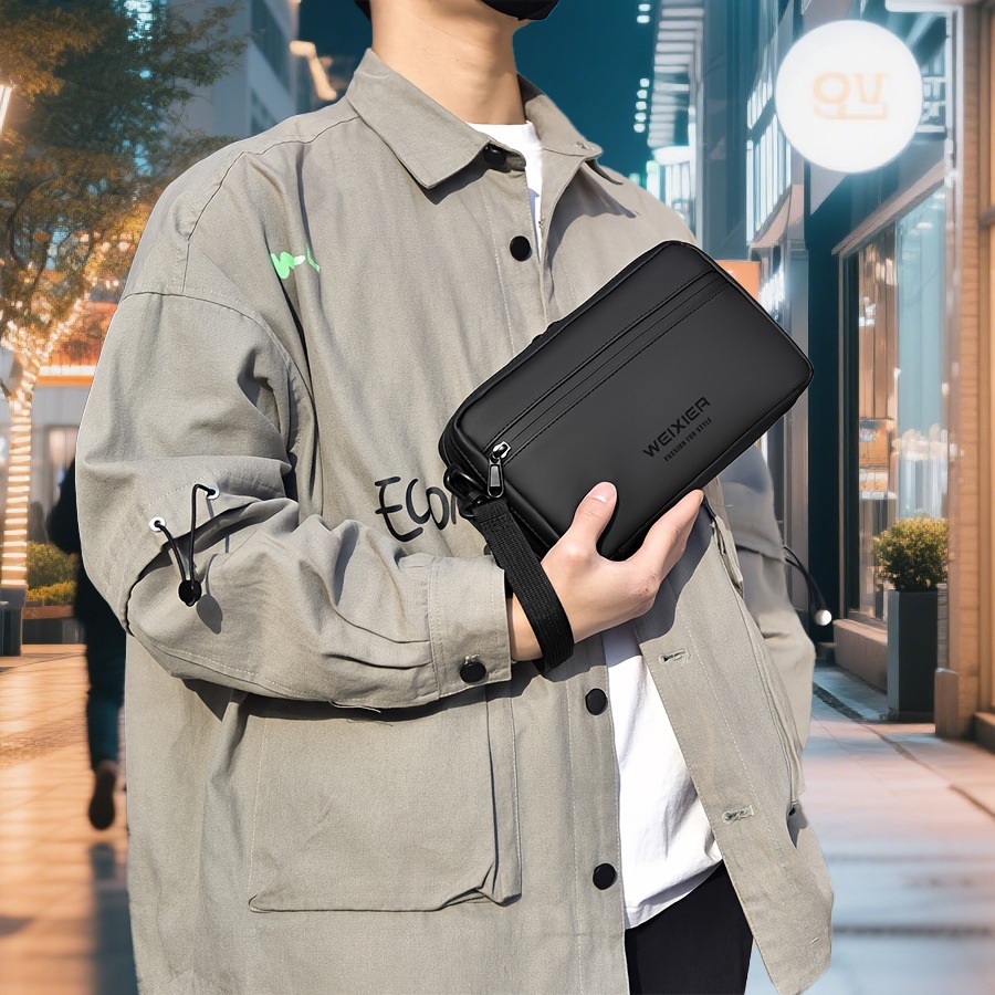 กระเป๋าสะพายข้างผู้ชาย ไนลอน ความจุมาก แฟชั่นเรียบง่าย สะพายไหล่ อเนกประสงค์ กันน้ำ ของขวัญวันเกิด