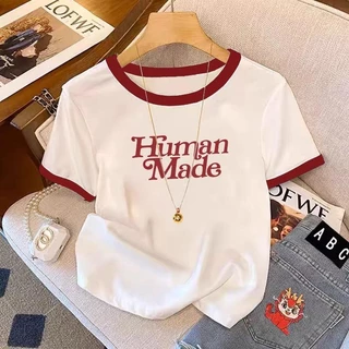 เสื้อยืดคอกลม Cherry สีขาวลายเชอร์รี่ สไตล์วินเทจ สวมใส่สบายๆ สำหรับผู้หญิง | White Cherry Print T-shirt Retro Style Com