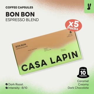 [แพ็ค5กล่อง] Coffee Capsules 5 Packs I กาแฟแคปซูล ระบบ Nespresso I 1กล่อง มี10แคปซูล I CASA LAPIN