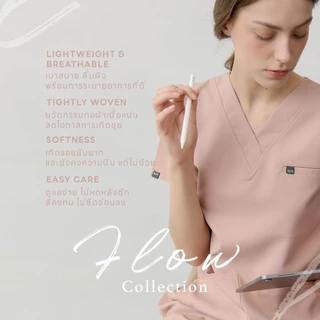 [ส่ง17/8] Scrub in | เสื้อ-กางเกงสครับ unisex สี Nude pink รุ่น Flow