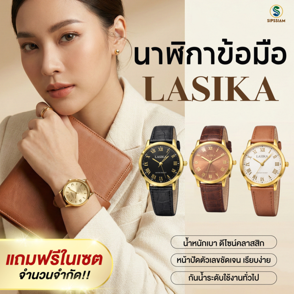 (ของแถม) นาฬิกาข้อมือ คลาสสิค คละแบบ