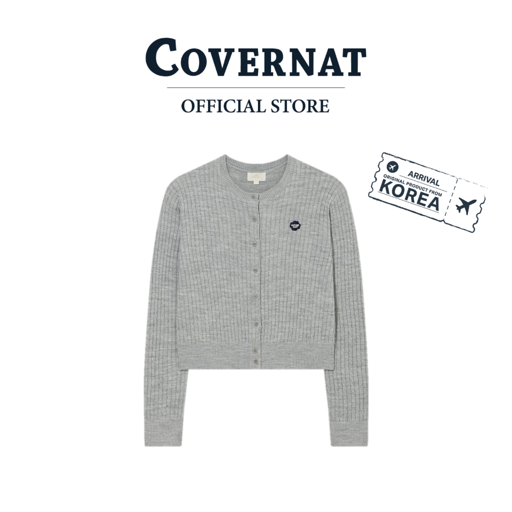 COVERNAT เสื้อไหมพรม รุ่น Women Clover Heart Cable Cardigan Grey (70021SCBKTF_S6GYXX)